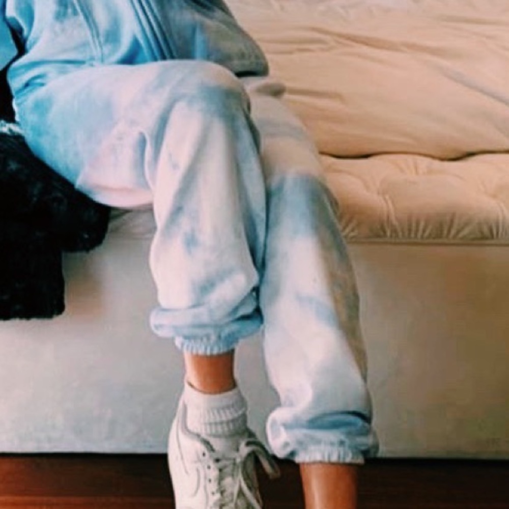 Blue tie dye dream joggers